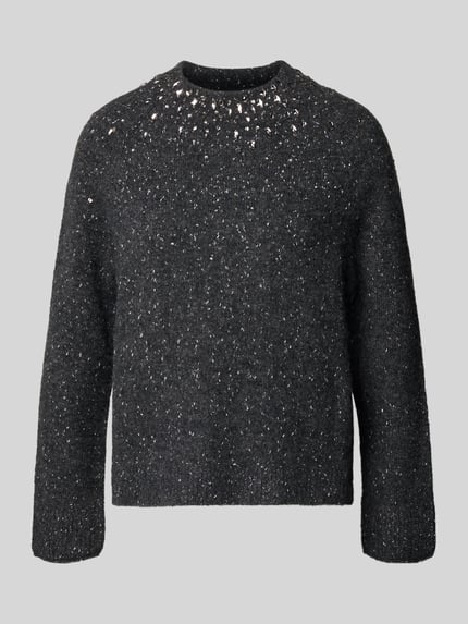 Marc Cain Strickpullover mit Ziersteinbesatz Dunkelgrau 2
