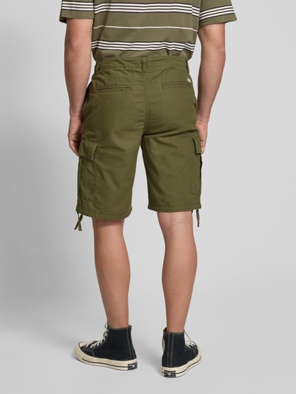 JACK & JONES Korte regular fit cargobroek met riemlussen, model 'COLE BARKLEY' Olijfgroen - 5