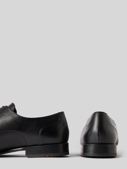Productfoto, Schnürschuhe aus echtem Leder Modell 'Leno' van Lloyd voor heren, smalle fit, gladde zool, hakhoogte 3 cm, schachthoogte 7 cm, schachtbreedte 11 cm, zwart leer met fijne structuur