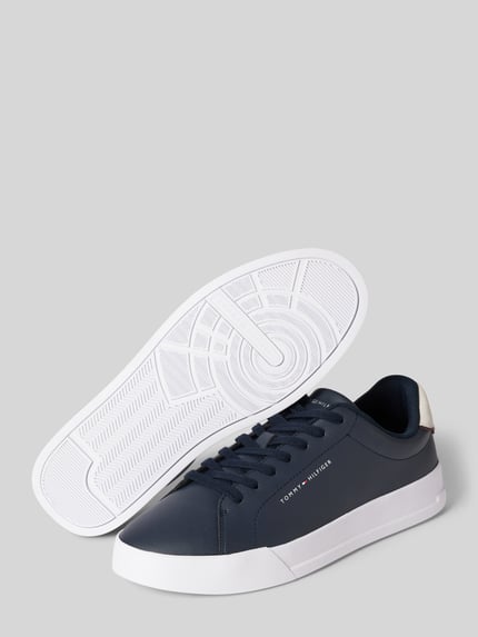Tommy Hilfiger Sneakers van leer met labeldetails Donkerblauw - 4