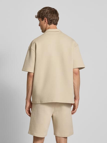 PEGADOR Relaxed Fit Freizeithemd mit Strukturmuster Modell 'Tate' Beige 5