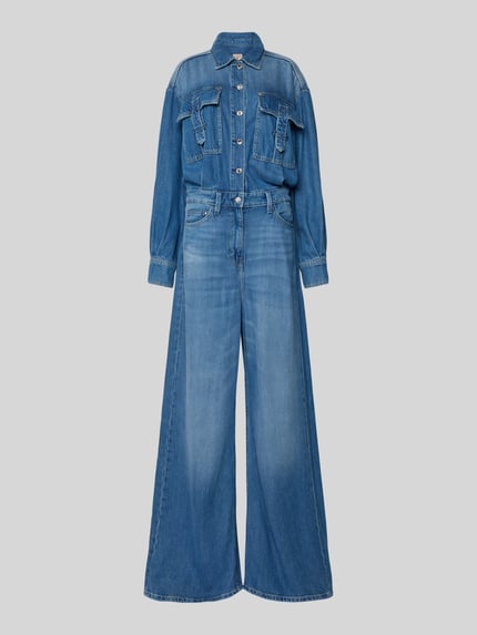 GUESS Jumpsuit in denimlook met borstzakken Jeansblauw - 2