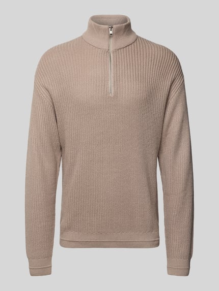JACK & JONES Sweter z dzianiny z zamkiem błyskawicznym model ‘KAITO’ Złamany biały 2