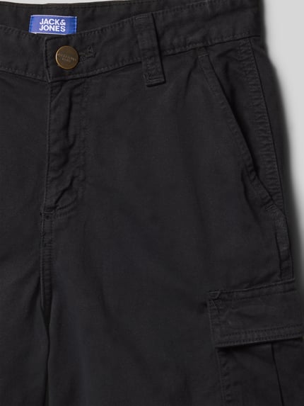 JACK & JONES Regular fit korte cargobroek met steekzakken, model 'KARL' Zwart - 2