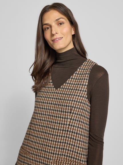 Tommy Hilfiger Sukienka casualowa o dopasowanym kroju z czystej wełny Camel 3