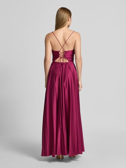 Hey Kyla Maxikleid mit rückseitiger Schnürung Dunkelrot 5