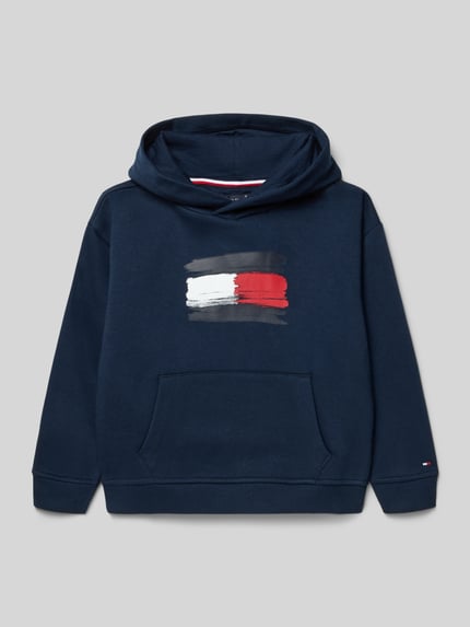 Tommy Hilfiger Kids Regular fit hoodie van katoenmix Marineblauw - 1
