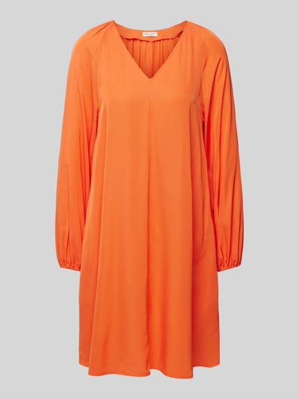 Marc O'Polo Knielanges Kleid aus Viskose mit V-Ausschnitt Orange 2