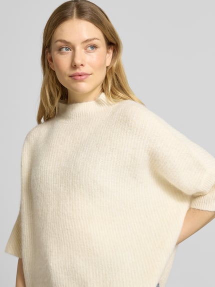someday. Gebreide pullover van alpacamix met opstaande kraag, model 'Talene' Offwhite - 3