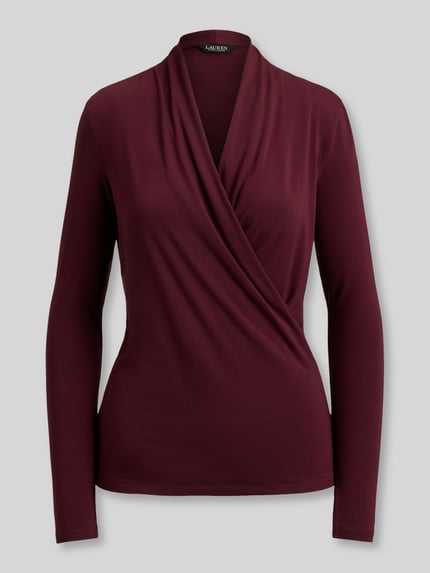 Lauren Ralph Lauren Slim Fit Langarmshirt aus Lyocell-Mix Bordeaux 2