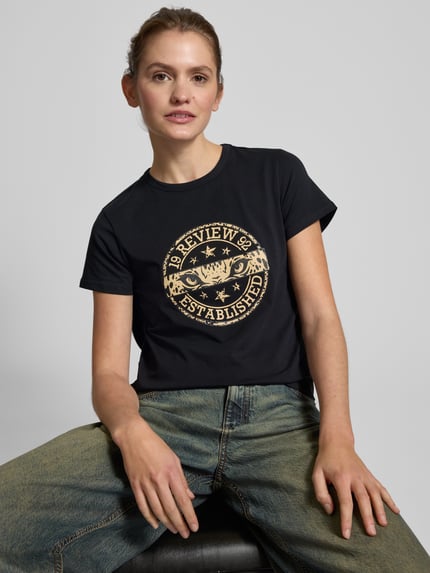 REVIEW T-Shirt mit Label-Print Black 3