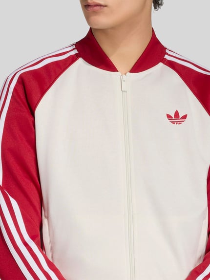 adidas Originals bluza rozpinana o kroju regular fit z domieszką bawełny Biały 3