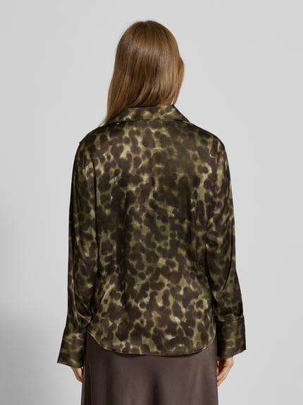 MANGO Regular Fit Bluse mit verdeckter Knopfleiste Modell 'CAMILA' Khaki 5
