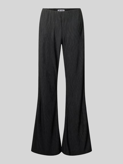 REVIEW Flared Cut Hose mit Plisseefalten und elastischem Bund Black 2