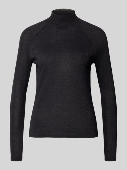 Christian Berg Woman Selection Gebreide pullover van viscosemix met opstaande kraag Zwart - 2