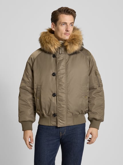 HUGO Comfort fit functioneel jack in bomberstijl, model 'BRAKO2541' Middengrijs - 4