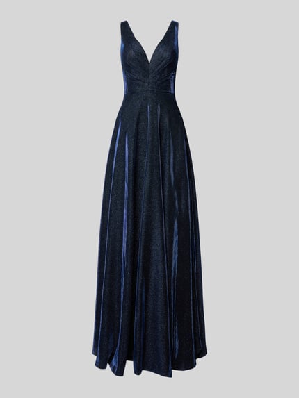 LUXUAR FASHION Avondjurk met V-hals Marineblauw - 2
