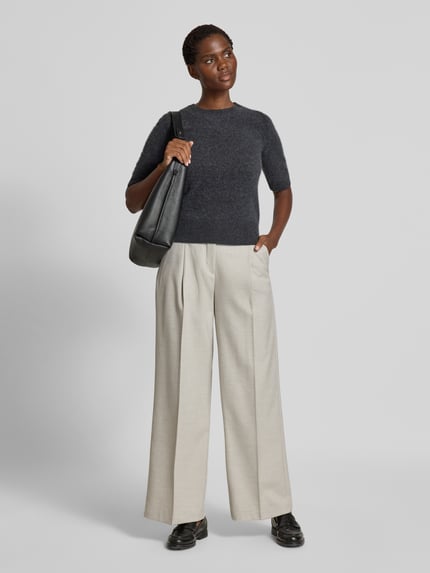 OPUS PANTS Spodnie materiałowe w kant model ‘Moira Soul’ Jasnoszary 1