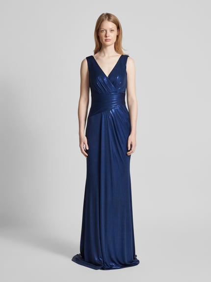 TROYDEN COLLECTION Avondjurk met plooien Marineblauw - 4