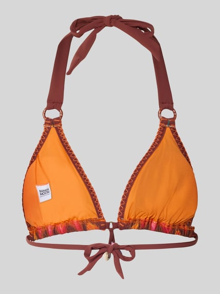Produktfoto, Bikini-Oberteil mit Schnürverschluss Modell 'LIKO' von Banana Moon, pomarańczowy z metalicznym akcentem, DuPont™-Sorona®-Faser-Mix, krój dopasowany, neckholder