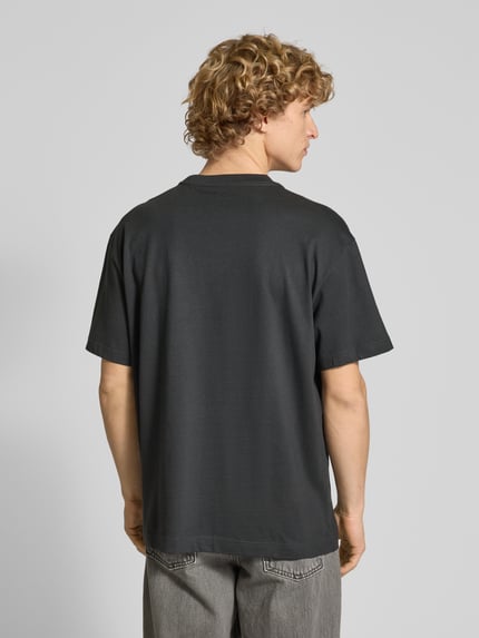 Weekday Oversized T-Shirt mit geripptem Rundhalsausschnitt Anthrazit 5