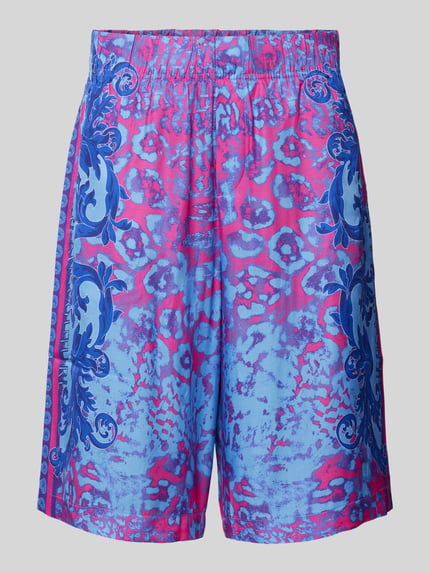 Versace Jeans Couture Szorty z dzianiny dresowej z wiskozy ze wzorem na całej powierzchni Jasnoniebieski 2