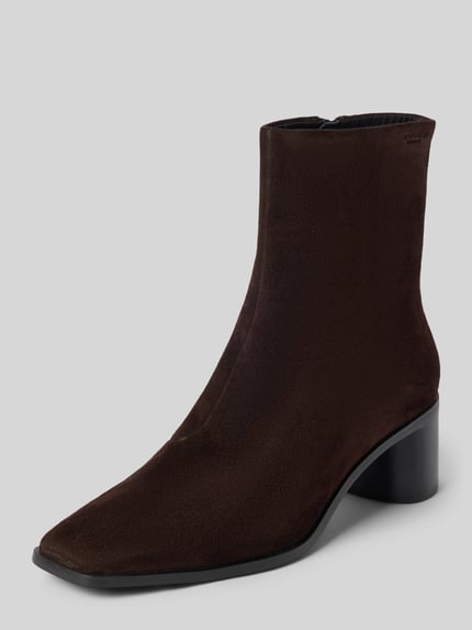 Vagabond Stiefelette aus Rindsvelours mit Blockabsatz Dunkelbraun 1