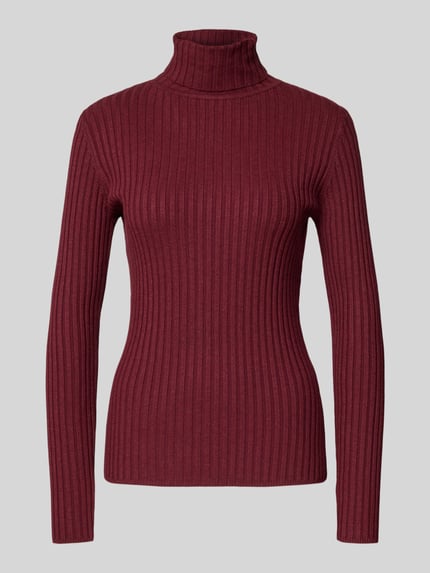 Soyaconcept Slim Fit Rollkragenpullover aus Viskose-Mix Modell 'Dolli' Bordeaux Melange 2