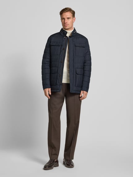 bugatti Steppjacke mit Stehkragen und Pattentaschen Marine 1