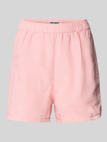 REVIEW Szorty o kroju relaxed fit z plisami Różowy 2