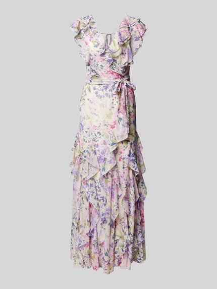 Lauren Ralph Lauren Avondjurk met bloemenmotief en volants Rosé - 2