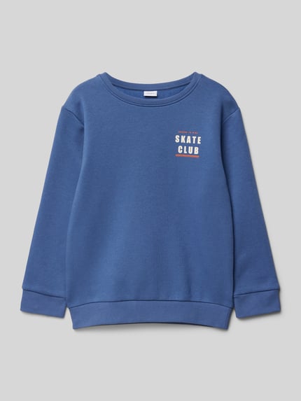 NAME IT Sweatshirt mit Rundhalsausschnitt Modell 'MOTTO' Blau 1
