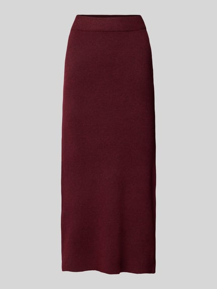 VERO MODA Gebreide midirok met loopsplit, model 'WHITNEY' Bordeaux - 2