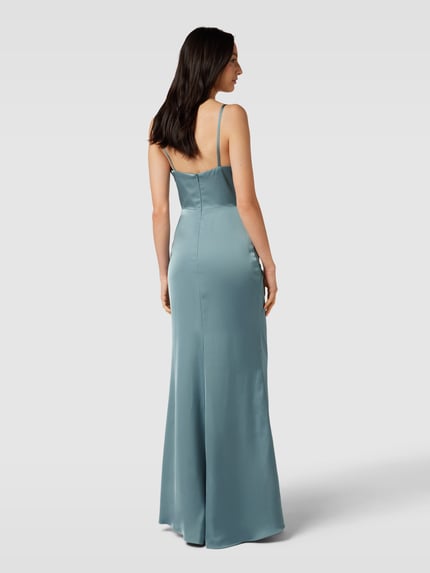 Mascara Abendkleid mit Raffungen Rauchblau 5
