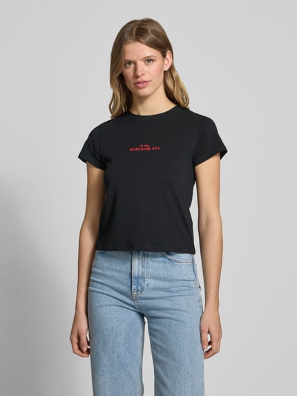 REVIEW T-Shirt mit Statement-Stitching Black 4