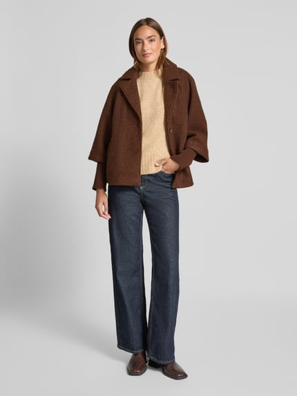 Tom Tailor Regular Fit Cape Jacke mit Teddyfell
 Dunkelbraun 1