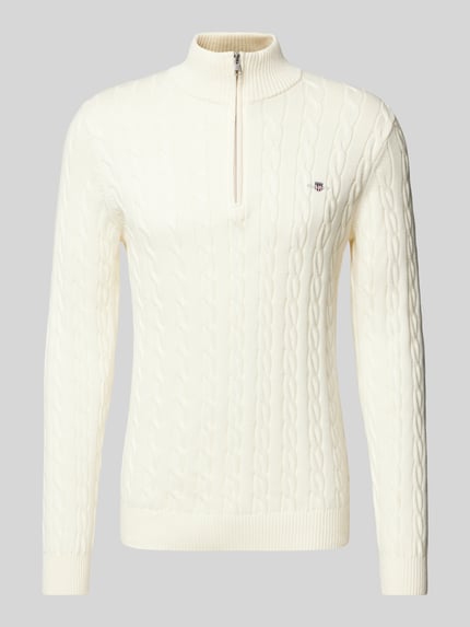 GANT Strickpullover mit Zopfmuster Offwhite 2