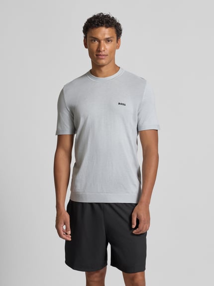 BOSS Green Regular Fit T-Shirt aus Baumwoll-Mix Modell 'MOMENTUM' Hellgrau 4