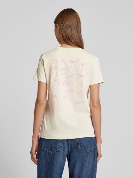 VERO MODA Regular Fit T-Shirt aus reiner Baumwolle Modell 'VANESSA' Offwhite 5