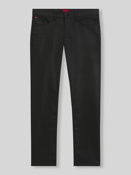 HUGO Jeansy o kroju slim fit z mieszanki bawełny i wiskozy model 'Hugo 708' Czarny 2