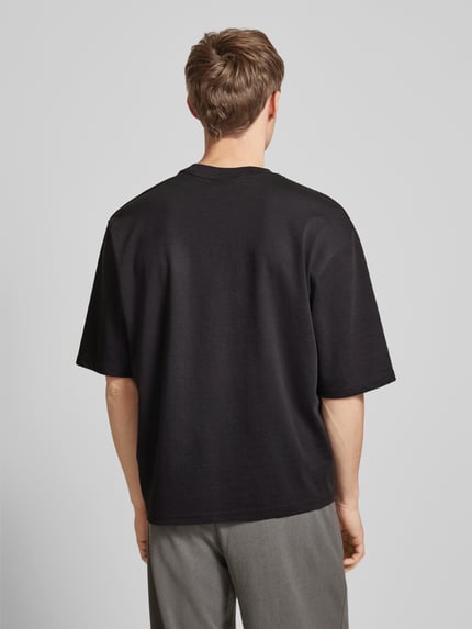 REVIEW T-shirt o kroju oversized z nadrukiem z logo Czarny 5