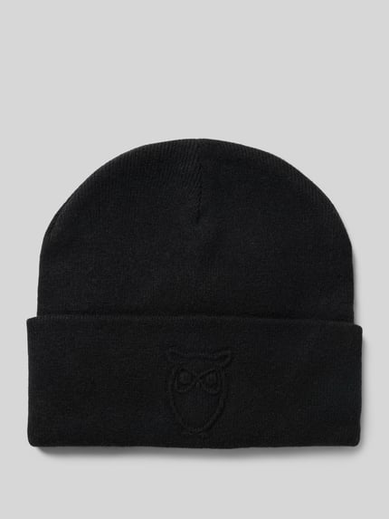 KnowledgeCotton Apparel Beanie mit Label-Detail BLACK 1