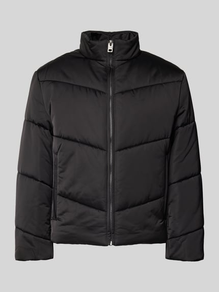 HUGO Regular Fit Steppjacke aus wattiertem Satin Modell 'BERO2531' Black 2