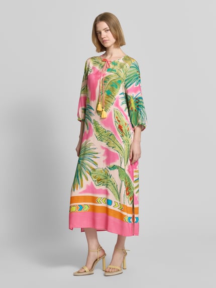 Emily Van den Bergh Tuniekjurk van viscose met tuniekkraag en kwastjes Felroze - 1