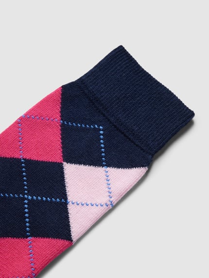Burlington Socken mit Zickzack-Muster Modell 'Queen' Dunkelblau 2