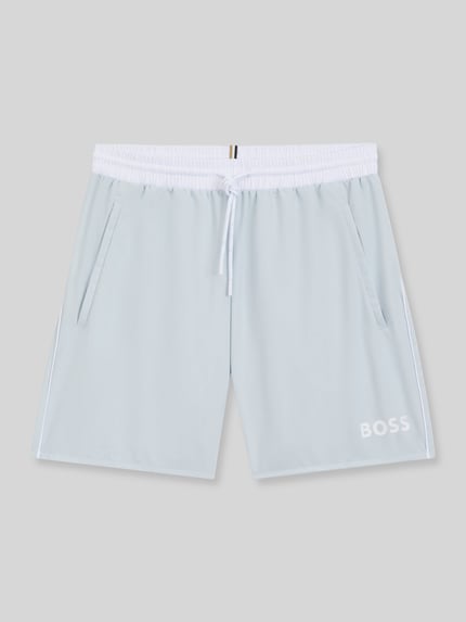 BOSS Regular Fit Badehose mit Logo-Print Modell 'STARFISH' Hellblau 1