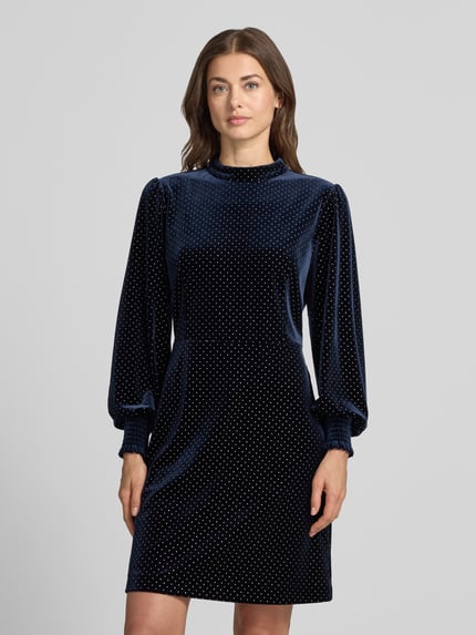 Jake*s Casual Abendkleid mit schimmerndem Samt-Effekt Blau 4