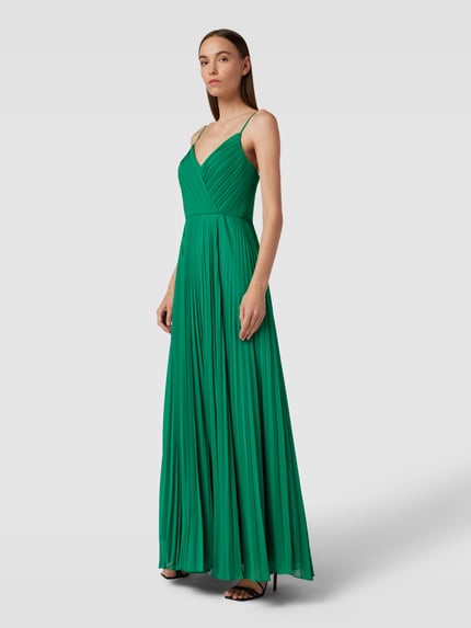 Mascara Jurk met spaghettibandjes en effen design Groen - 1