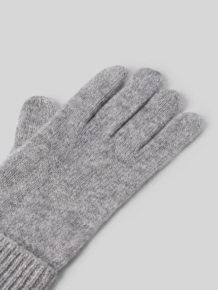Christian Berg Woman Handschuhe aus reinem Kaschmir mit gerippten Abschlüssen Graphit Melange 3