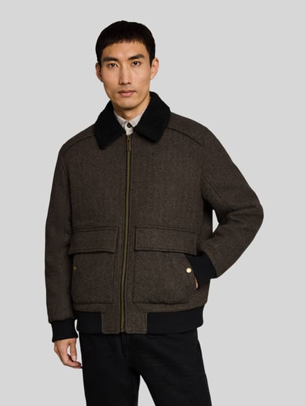 Tom Tailor Bomberjacke mit abnehmbarem Fellkragen Dunkelbraun 4